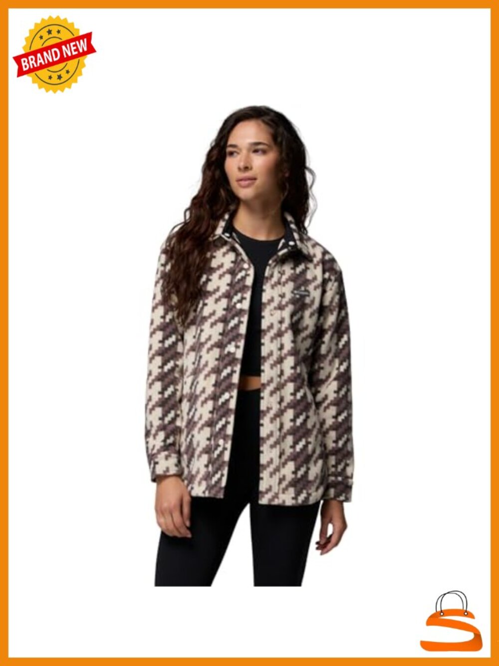 Fleece Shirt Jacket Plaid Snap Front Relaxed Fit Long Sleeve
